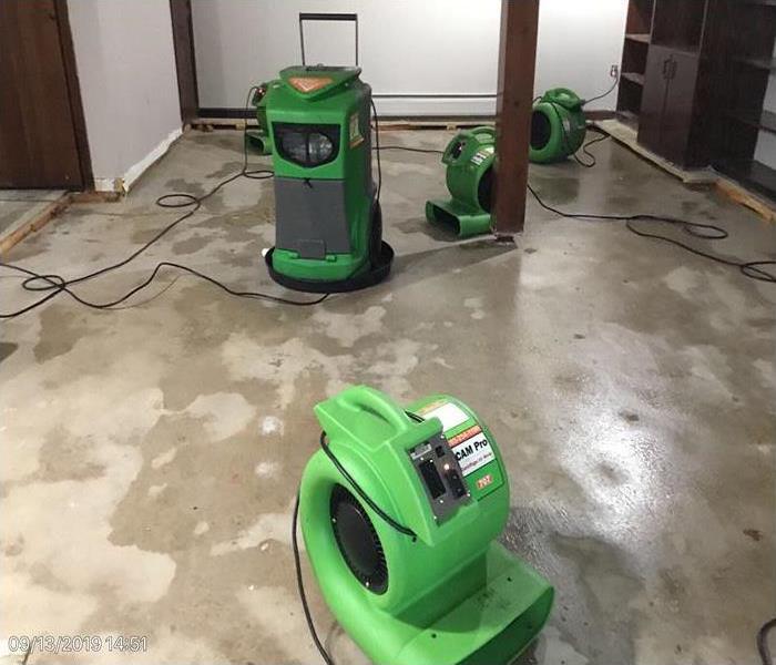water damage incident in basement