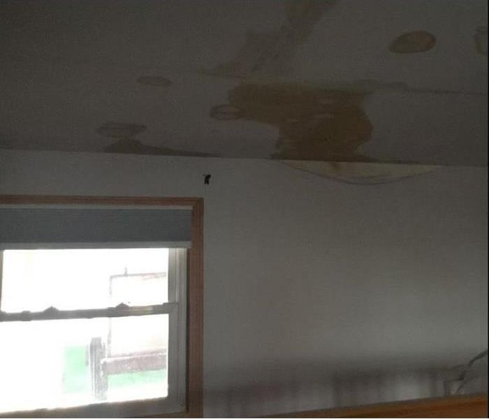 water damage on ceiling; water stains on ceiling